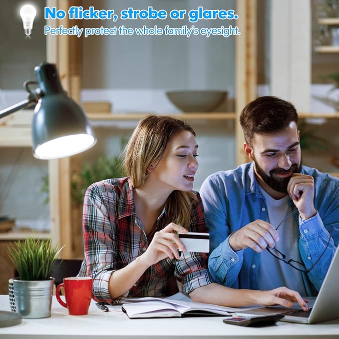 LED Light Bulbs, 100 Watt Equivalent A19 LED Bulbs, 13W 5000K Daylight White 1500 Lumens Non-Dimmable Bright E26 Edison Medium Screw Bulbs for Home Bedroom Living Room Office Outdoor Lamp, 20-Pack
