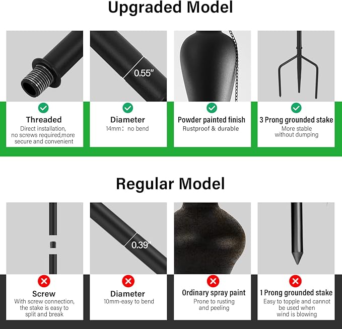 ZSZMFH 6 Pack Citronella Torches Outdoor, Metal Tiki Torches for Outside, 59.5 Inch Upgraded Garden Torch with 3-Prong Grounded Stake, Patio Pathway Party Decorative Outdoor Light Torches, (Black)