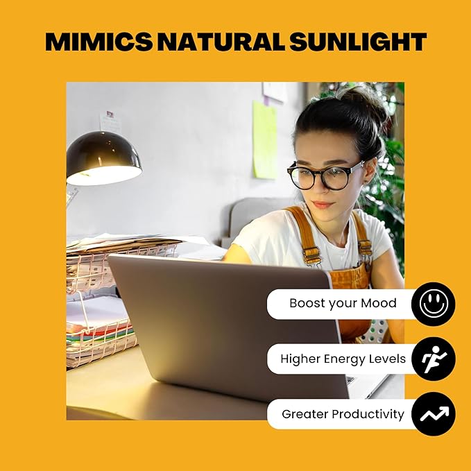 Norb Everyday Sun Soft Full Spectrum Wellness Light Bulb, 2-Pack – Natural Daylight LED Sunlight-Mimicking Technology for Energy & Mood, 9W 4000K, A19, Supports Sleep/Wake Cycles
