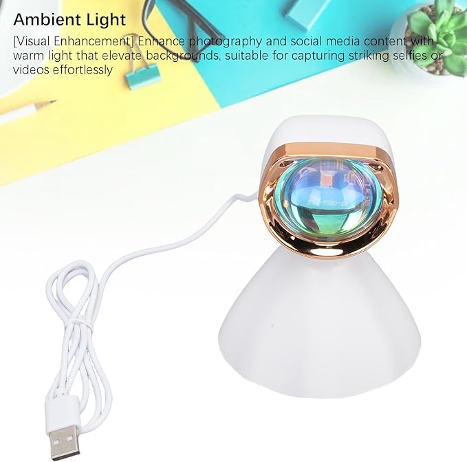 TOPINCN ABS Sunset Projection Lamp, Orange Mood Light, Twilight Glow Illuminators, Ambient Night Lighting for Bedroom Party Indoor Decoration, Selfie Background