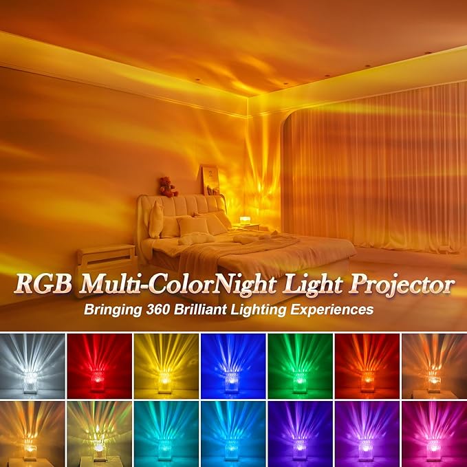 One Fire Christmas Gifts for Teens Northern Lights Projector,18 Colors Aurora Light Projector,Dimmable Aurora Projector Mood Lighting for Bedroom Lights,Remote Galaxy Light Projector Purple Lamp