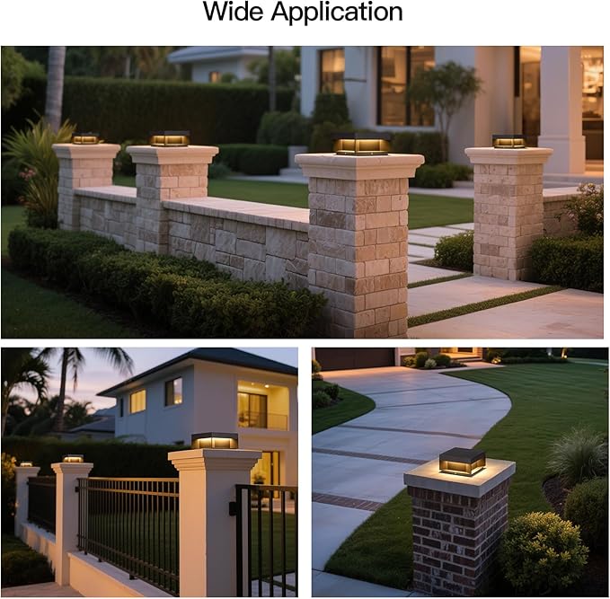 Outdoor Post Lights Hard Wired, 7.9" AC100-240V Column Lights, Waterproof Modern Pillar Light, 3000K Fence Post Cap Light, Deck LED Lamp Landscape Lighting for Patio Garden Yard Gate Posts