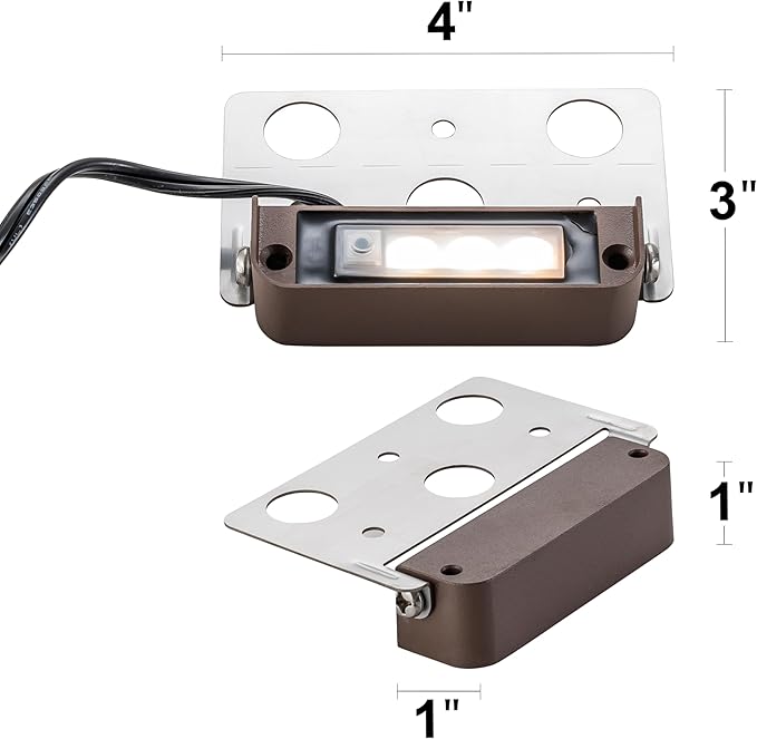 LED Outdoor Step Lights, 12V Low Voltage Landscape Lighting, 2W Adjustable Color Temperature 2700K 3000K 4000K 5000K 6500K Paver Lights, 4 in. Waterproof Retaining Wall Lights, 4-Pack
