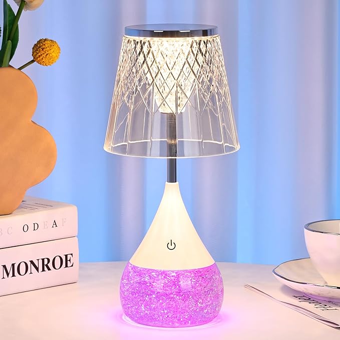 7-Color Changing LED Night Light - Soothing Mood Lamp for Bedroom, Living Room & Office - Relaxing Flashing Glass Decoration Light ((Decorative Art))