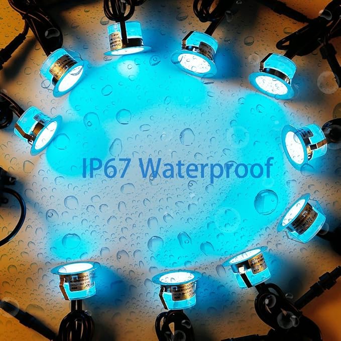 Smart WiFi LED Deck Lights 30 Pack, APP Control RGB Outdoor Lighting for Patio Deck Steps Landscape, Φ1.22" Low Voltage 12V Recessed Deck Lights Waterproof IP67, Work with Alexa Google Home, Timer