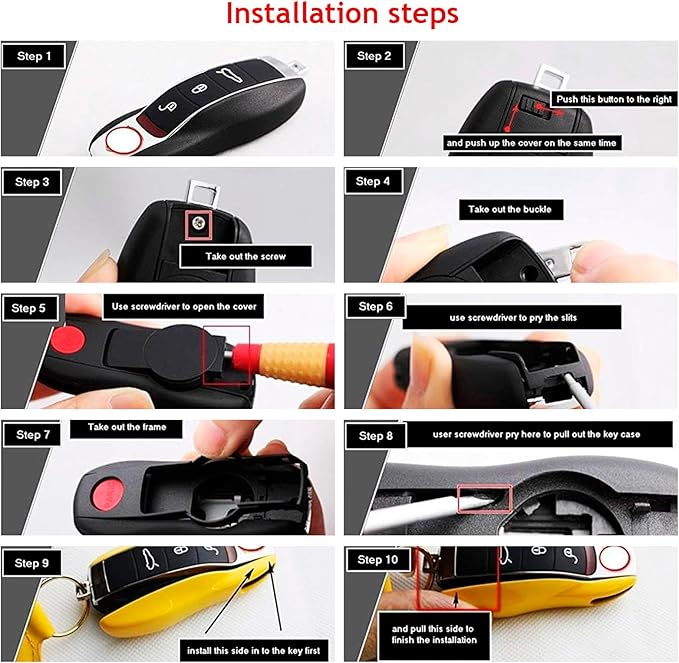 x xotic tech Carbon Fiber Style Smart Remote Key Fob Protector Cover Shell Case Holder Compatible with Porsche Boxster Cayenne Panamera Cayman Macan Carrera 911 991 918 Spyder(Fits 3 Button)