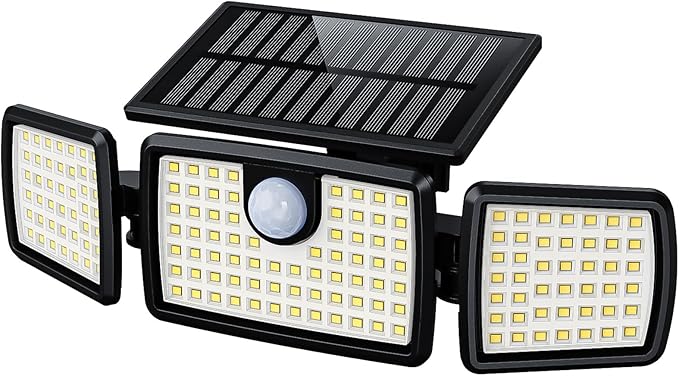 MIHANI Solar Lights Outdoor, Solar Motion Deck Lights Outdoor for Deck with High Brightness, Larger Built-in Tempered Glass Panel, Sensitive PIR Motion Inductor (Non-Remote,1-Pack)