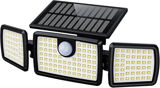 MIHANI Solar Lights Outdoor, Solar Motion Deck Lights Outdoor for Deck with High Brightness, Larger Built-in Tempered Glass Panel, Sensitive PIR Motion Inductor (Non-Remote,1-Pack)