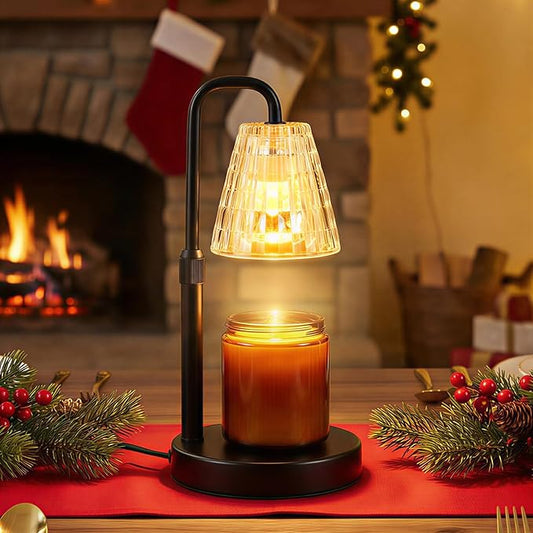 Glimra Candle Warmer Lamp with Timer,Dimmable Candle Warmwr for Jar Candles,Adjustable Cabdle Warmer Birthday Gifts,for Mom Women Friend Sister,Office Apartment Dorm Room Home Decor Black