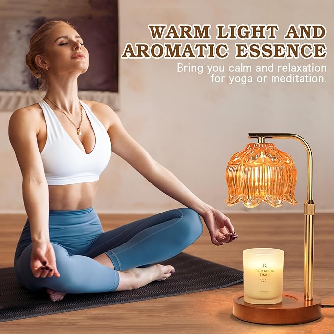 Candle Warmer Lamp for Yankee Candles, Height Adjustable Candle Heater Lamps with Timer, Christmas Birthday Gifts for Women Mom, House Warming New Home Room Decor, with 2 Bulbs