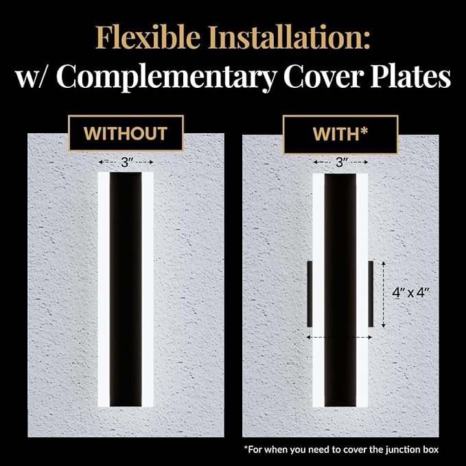 𝗠𝗢𝗗 𝗟𝗜𝗚𝗛𝗧𝗜𝗡𝗚 Haylen Smart | Waterproof Outdoor Smart Wall Light, Dimmable with Remote 3000K-6000K, Long Outdoor Porch Lights, Wired Lighting Fixture Patio Exterior Sconce, 1-Pack (79")