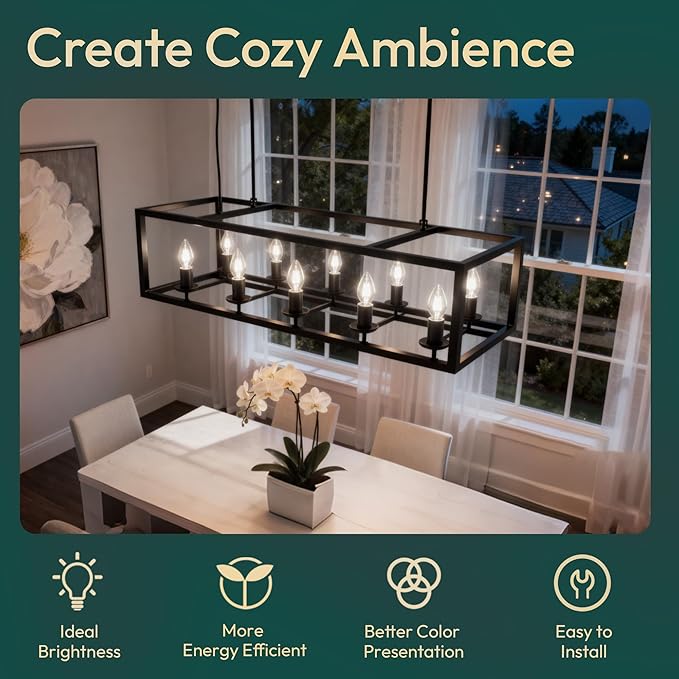ALAMPEVER E26 LED Bulb 60 Watts, B11 Chandelier Light Bulbs, 5000K Daylight Candelabra LED Bulbs, 24 Pack Candle Light Bulbs