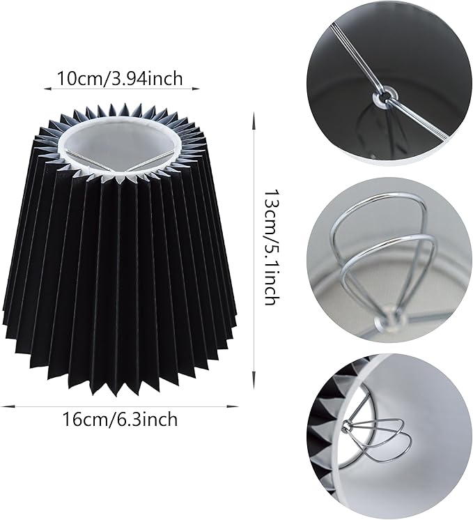Small pleated lampshade chandelier shades set of 6. Lampshade for Wall Lamp.chandelier shades.small table lamps.For Cutting Edge bulbs.light bulb shade.chandelier light covers.4" X 5" X 6"