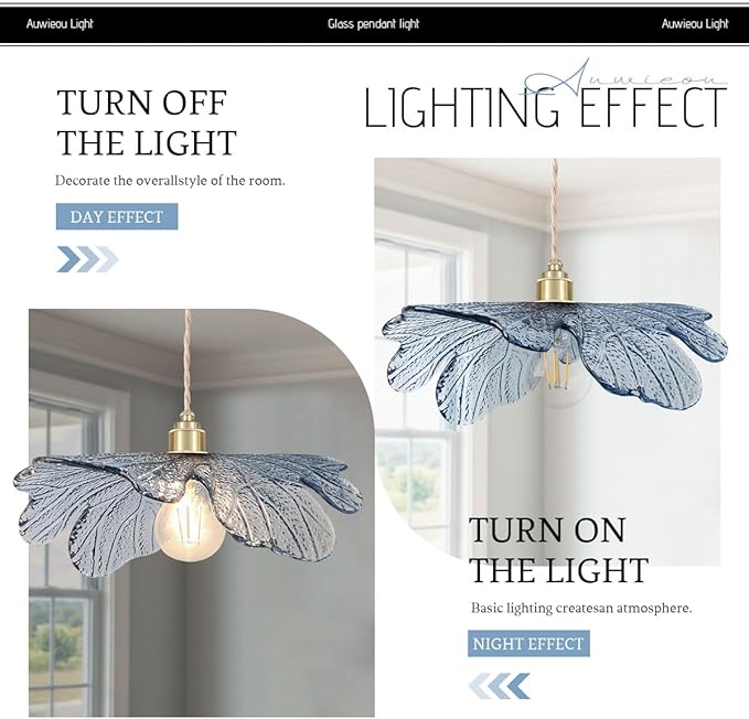 Glass Pendant Light fixtures Modern Large Pendant Light for Dining Room Mid Century Modern Pendant lamp with Blue Glass Shade Vintage Farmhouse Pendant Chandelier for Kitchen Island Bedroom