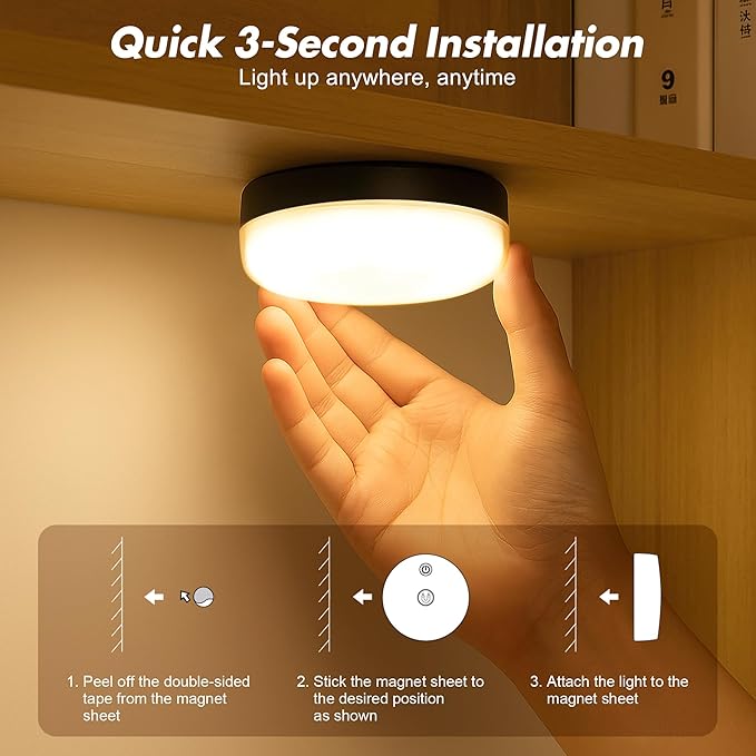 2-Pack Rechargeable Shower Lights for Inside Shower, 15 RGBW Color Changeable Waterproof Lights for Shower with Remote(Dimmable＆Timer), Wireless LED Mood Lighting for Bathroom, Closet, Bedroom, Party