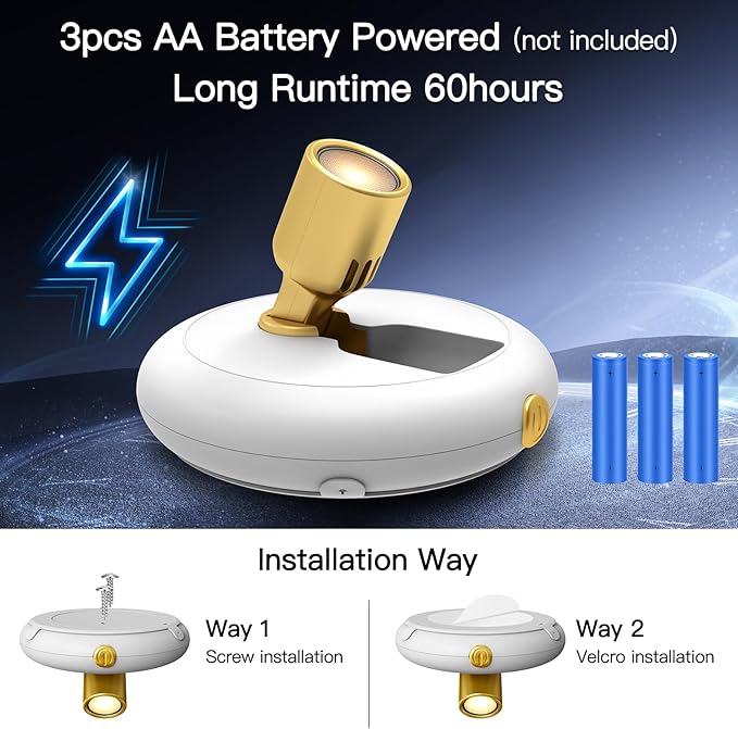 Led Spotlight Battery Powered,Wireless Picture Lighting for Painting Art Display on Wall with Remote, Indoor Uplight for Tree Plants, Dimmable Puck Accent Light for Painting Frame Portrait Gallery