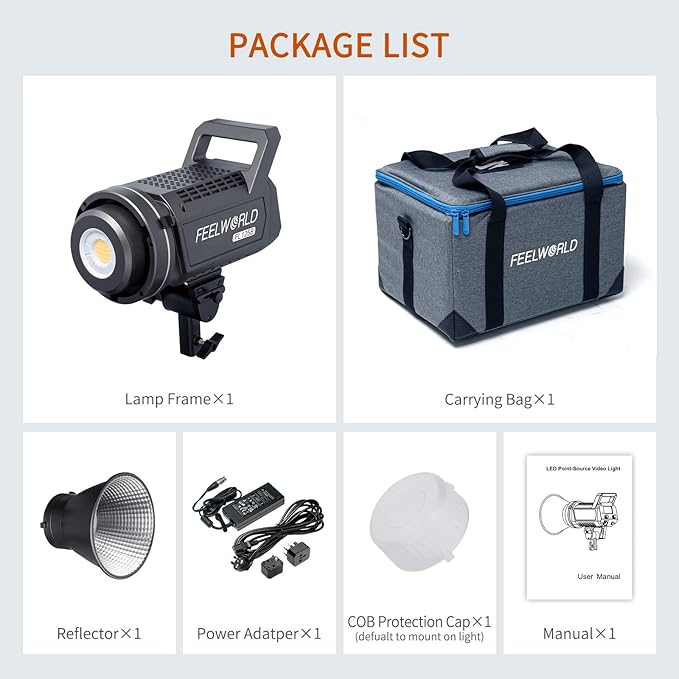 FEELWORLD FL125B 125W Video Studio Light with 2700K~6500K Bi-Color Continuous Lighting CRI96+ TLCI97+ 37600lux@1m for Film, Live Streaming, Videography, Photography, Wedding, Interview