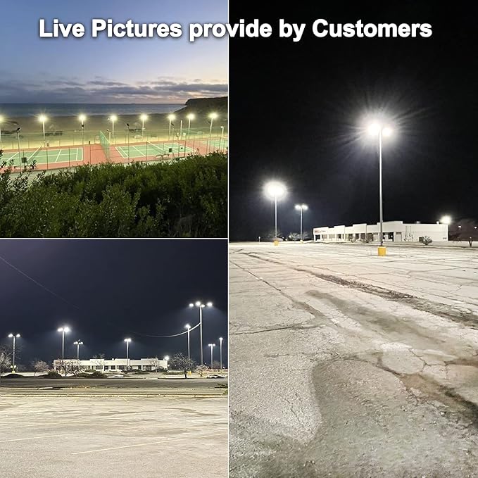 480V LED Parking Lot Lights 150W 21000LM LED Shoebox Pole Lights Fixture 400W HID/HPS Replacement 5000K IP65 AC 277-480V DLC UL Listed Outdoor Area Street Security Lighting for Stadium Roadways