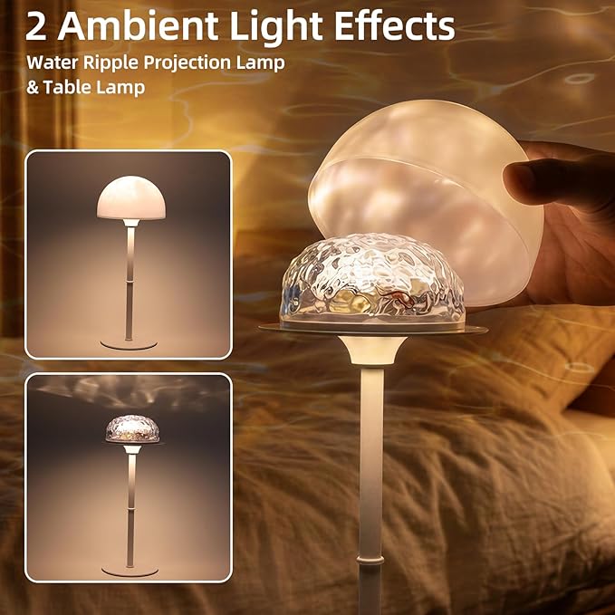 2 Pack Waterproof Shower Lamp, Spa-Like Cordless Shower Light, 18-Colour LED Ocean Wave Projector Lights, Rechargeable Shower Light with Remote and Touch Control for Bathroom, Bathtub
