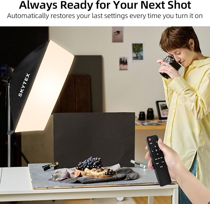 Skytex Softbox Lighting Kit(1Pack), 20x28in Soft Box | 85W 2700-6400K E27 LED Bulb Continuous Photography Lighting, Photo Studio Lights Equipment for Camera Shooting, Video Recording
