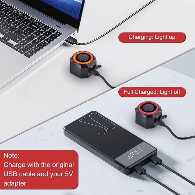 Bike Turn Signals, Bicycle Tail Light with Turn Signals, Bike Tail Light USB Rechargeable with Horn, IP65 Waterproof Anti-Theft Alarm,6 Light Mode Auto On Off, for Bicycle, Ebike, Scooter