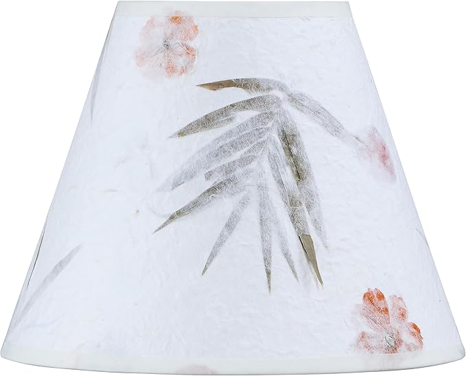 Aspen Creative 56040 Empire Uno Lamp Shade in Off Whiite with Patal Paper, 5" Top x 10" Bottom x 8" Slant Height, Slip UNO 33mm