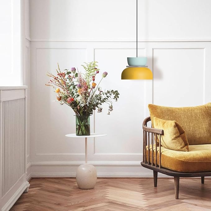 Nordic Pendant Light Retro Chandelier Lamp MCM Unique Pendant Lights with Blue Yellow Lamp Shade Colorful Hanging Lights Children's Room Light Fixture Color Ceiling Hanging Lighting