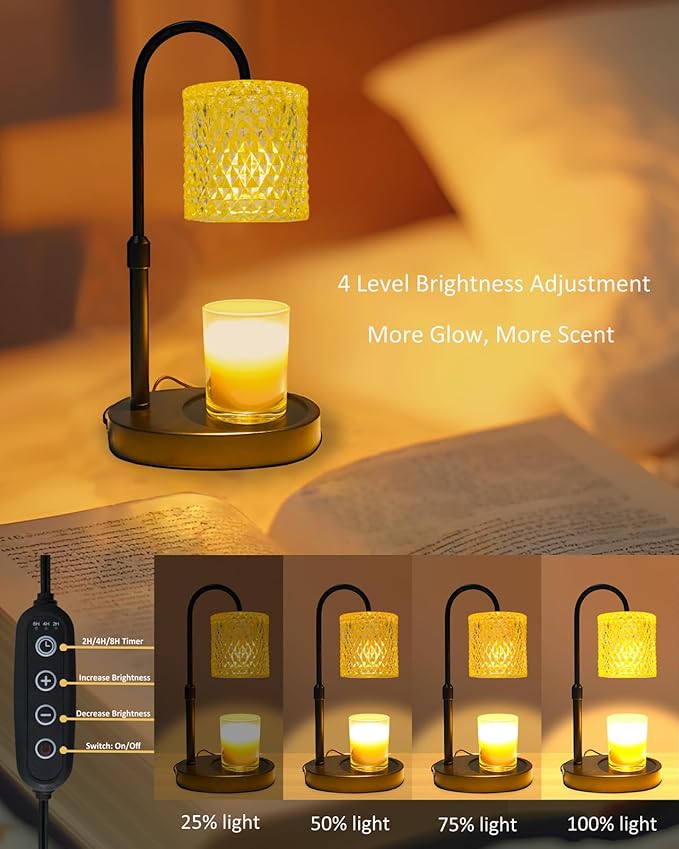 Candle Warmer Lamp with Timer Dimmable Height Adjustable, Birthday Gifts for Women Mom, House Warming Gifts New Home Decor, Candle Warmer for Jar Candles