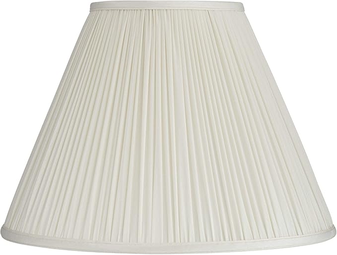 Beige Mushroom Pleated Large Empire Lamp Shade 7" Top x 16" Bottom x 12" Slant x 11.25" High (Spider) Replacement with Harp and Finial - Springcrest