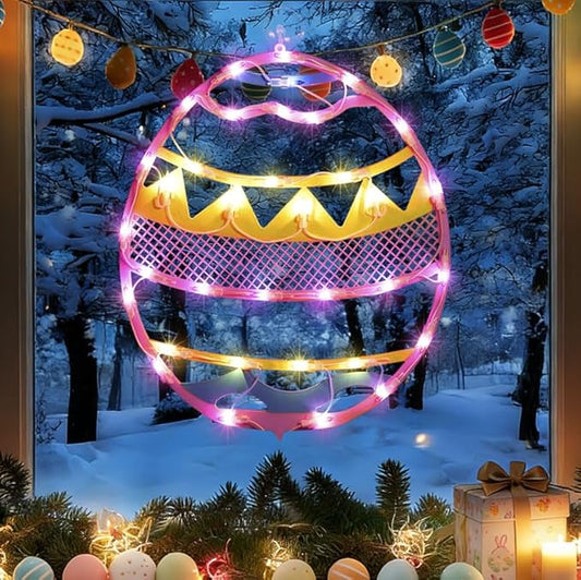 17" 35LED Lighted Pink Easter Egg Decor - UL Certified, Sweet Warm Glow, Window & Hanging Decor, Home Office Accent, Elegant Gift Box Packed