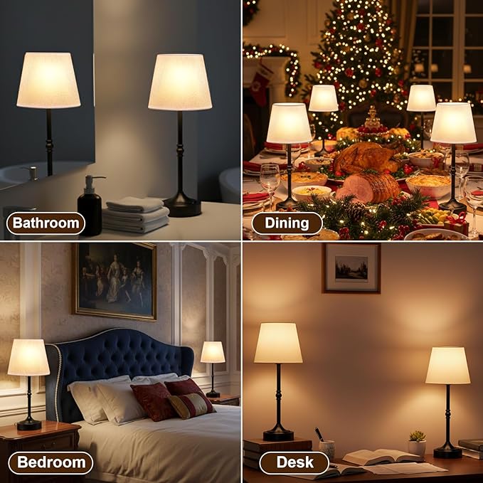 Cordless Lamp Rechargeable LED Table Lamp, 5000mAh Battery Operated, 3 Level Brightness, Portable Night Bedside Lamp, Ambient Desk Light for Home Decor, Patio, Restaurant, Dinning