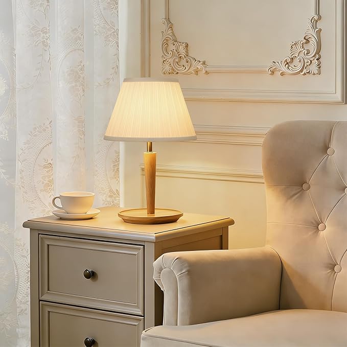 Small Pleated Lamp Shades Set of 2, White Empire Lamp Shades, 5.5" Top x 10" Bottom x 6.6" High, Small Lamp Shades for Table Lamps, Bedside Lamps, Wall Sconces, Spider, Bulb Clip Adapters Included