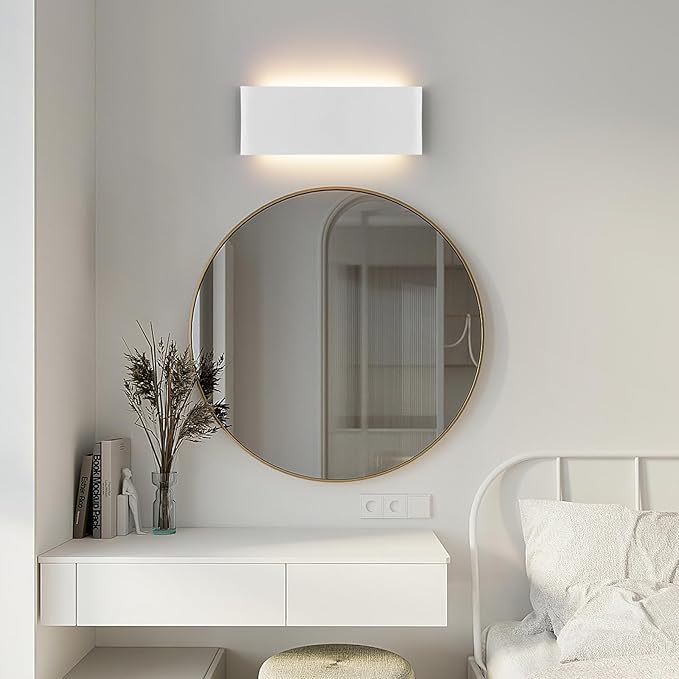 5 CCT (3000K-6500K) Adjustable Dimmable Wall Lamp 20W Modern White LED vanity light Up and Down Wall Lighting 15 Inch Indoor Wall Sconce for Bedroom Staircase Hallway Dressing Table 1 Pack