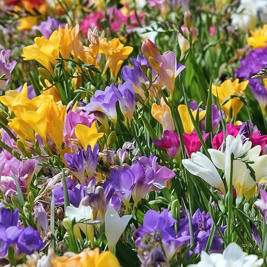 Amazing Deal - 30 Freesia Mixed Perennial Flower Bulbs - Vibrant, Variety Colorful, Fragrant Flower Perfect for Gardens - Easy to Grow - Attracts Butterflies, Bees & Hummingbirds