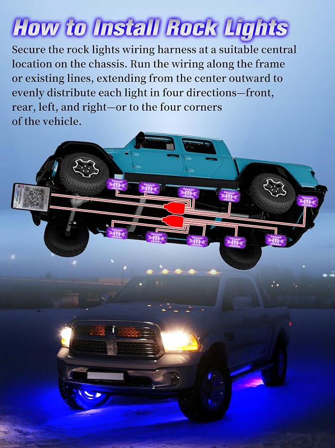10Pods 5 Sides Full Angle RGB LED Rock Lights Kits High Brightness 27 Beads RGBW 5050 IP68 Waterproof Underglow Multicolor Exterior Wheel Rock Lights for 12V Trucks Jeep Offroad Pickup UTV ATV RZR SUV