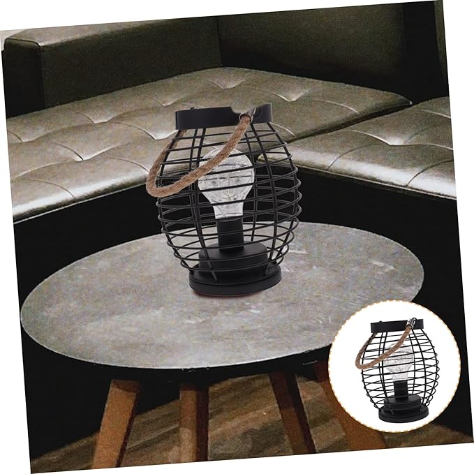 Retro Metal Led Lantern Lightweight Basket Design for Bedside Desk Use for Home and Events Cordless Rechargeable Night Light