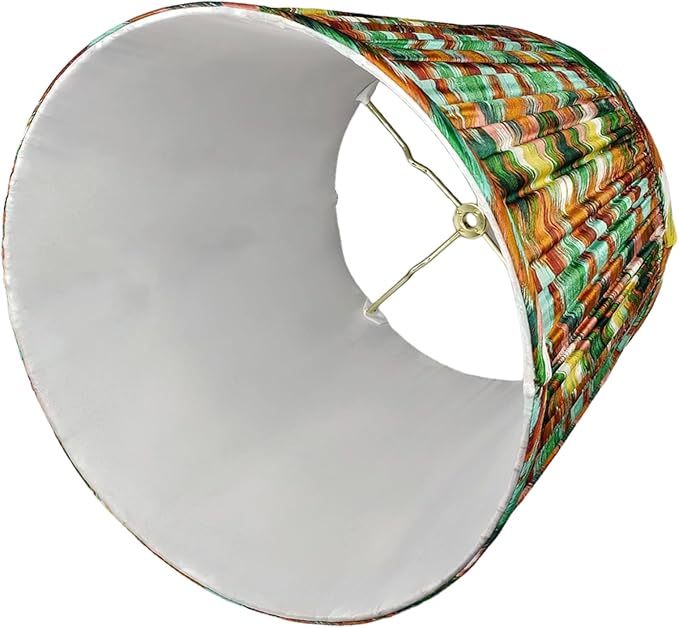 RDI Pleated Pattern Fabric Lampshade, Flora Collection, Medium Lamp Shade, 10 x 14.5 x 10 inch (Top x Bottom x Height), Nature's Palette