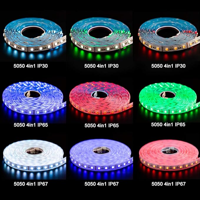 BTF-LIGHTING 5050 RGBW RGB+Warm White(2700K-3000K) 4 Colors in 1 LED Tape Light DC24V 5m 16.4ft 60LED/m Multi-Colored IP67 White 14mm PCB for Bedroom Kitchen Home Decoration(No Adapter or Controller)