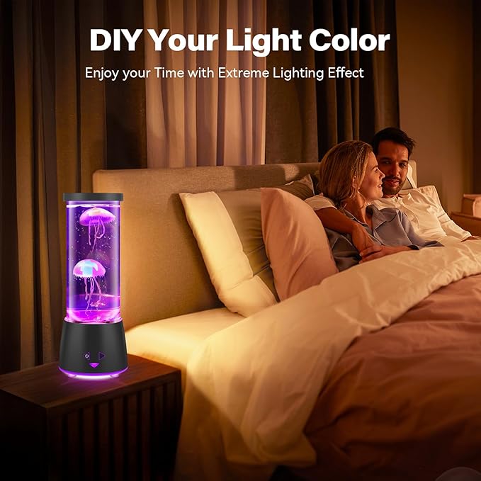 17 Colors Changing Jellyfish lamp with Remote - Jellyfish Tank Table Lamp, LED Night Light for Kids Adults, Aquarium Mood Lamp Home Decor, Party Christmas Gifts for Women Men