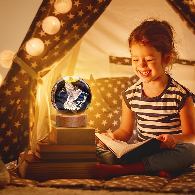 Bird Gifts for You, Large 3D Bird Lamp, Crystal Night Light 16 Color Changing with Remote Control for Bedroom Decor, BirdFigurines