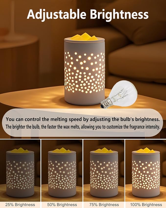 20 Watt Wax Melt Warmer Light Bulbs for Scentsy Mid-Size Wax Warmer and Candle Warmers,120 Volt/E12 Clear Light Bulbs,Warmwhite,Long Last Lifespan,6Packs