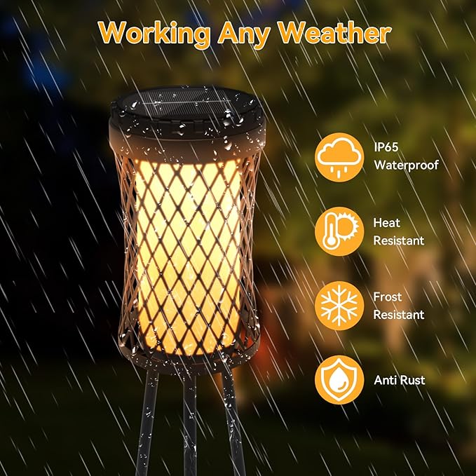 Aialun Solar Floor Lamps Outdoor with USB Charging, 45.67 Inch Tall Double Plant Stand Outside Floor Lamps, Warm & White 3 Modes Standing Decor Lights for Patio, Porch, Deck, Yard, Garden, 1 Pack