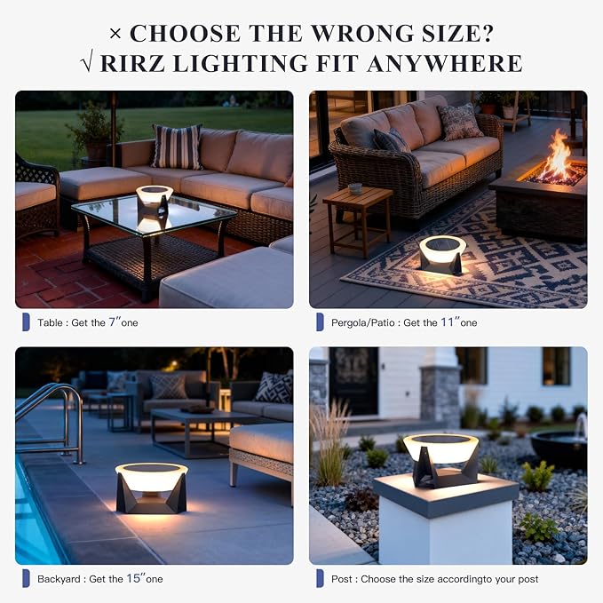 14.96" Dimmable Floor Lamp, 3000K Large Solar Lanterns Outdoor Waterproof, IP54 Waterproof Outdoor Patio Floor Lamp, Remote Control Outside Flooring Lights, Smart Solar Powered Porch Lantern