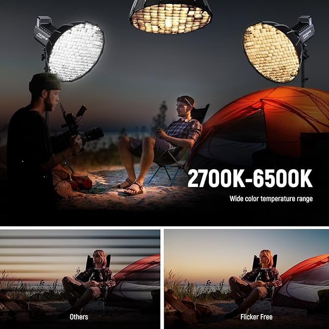 NEEWER FS150B LED Studio Video Light 2.4G/APP Control, 130W Bi Color COB Continuous Output Lighting with Cleaning Cloth for Photography Video Recording 4 Dimming Curves/2700K-6500K/CRI97+/Bowens Mount