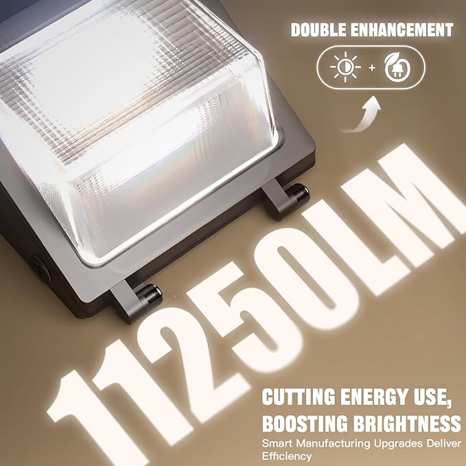 LED Wall Pack Light 75/65/50W with Dusk-to-Dawn Sensor, 11250 LM 6000/5000/4000K LED Security Flood Lighting, 120V Outdoor Wall Lights for Parking Lots|Warehouses|Factories|Yard, 2 Pack