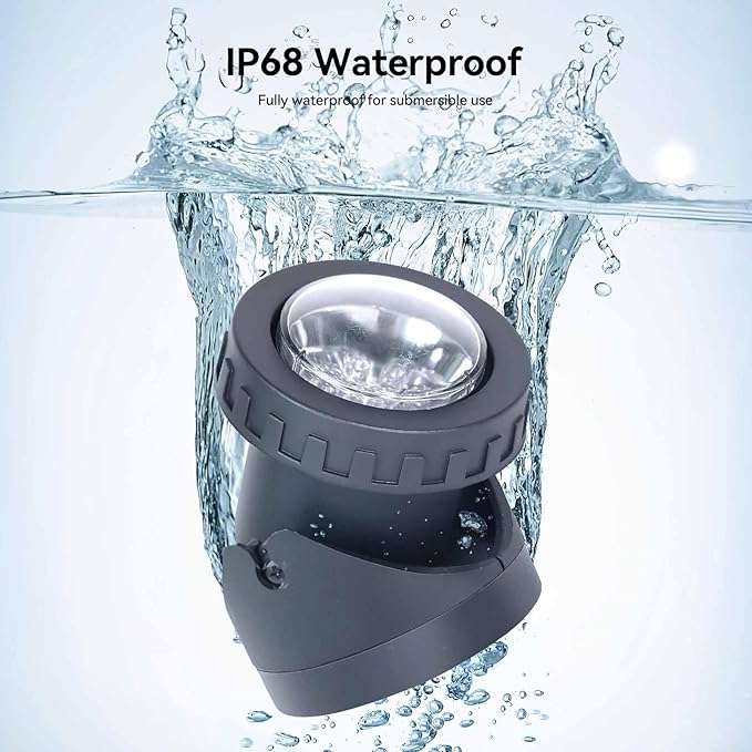 Pond Lights, Colored Fountain Lights with Timer, IP68 Waterproof Underwater LED Dimmable Outdoor Spotlights for Pond Fountain Waterfall Lawn Garden Landscape, 6 Lights Pack