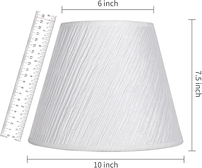 ALUCSET Small Lamp Shade, ALUCSET Barrel Paper Lampshade for Table Lamp and Floor Light, 6x10x7.5 Inch,Natural Linen Hand Crafted, Spider (paper)