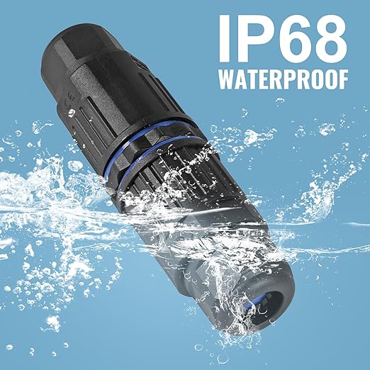 6pcs IP68 Waterproof Junction Box, Outdoor Electrical Cable Connector for 3.5-10mm Wire Range(AC 250V, 16A), Quick Screwless Installation (2003-3Pin)