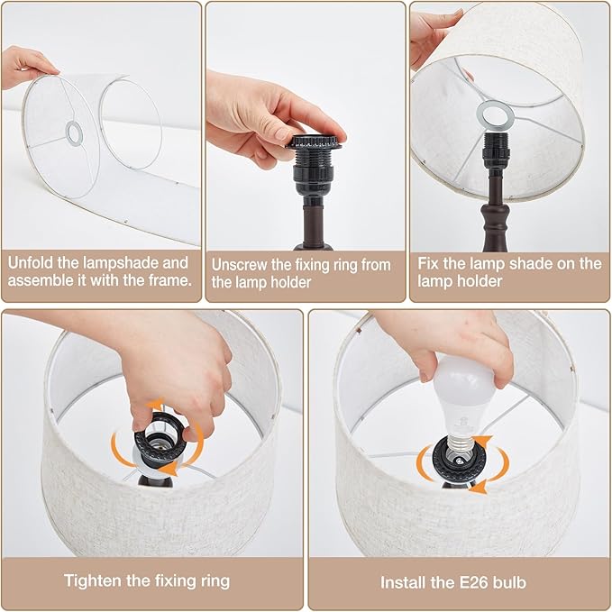 Table Lamps for Bedrooms Set of 2 - Touch Bedside Lamps with USB C+A Ports - 3 Way Dimmable Nightstand Lamps for End Tables Farmhouse Night Stand Lamps for Living Room Bed Side Guest Room