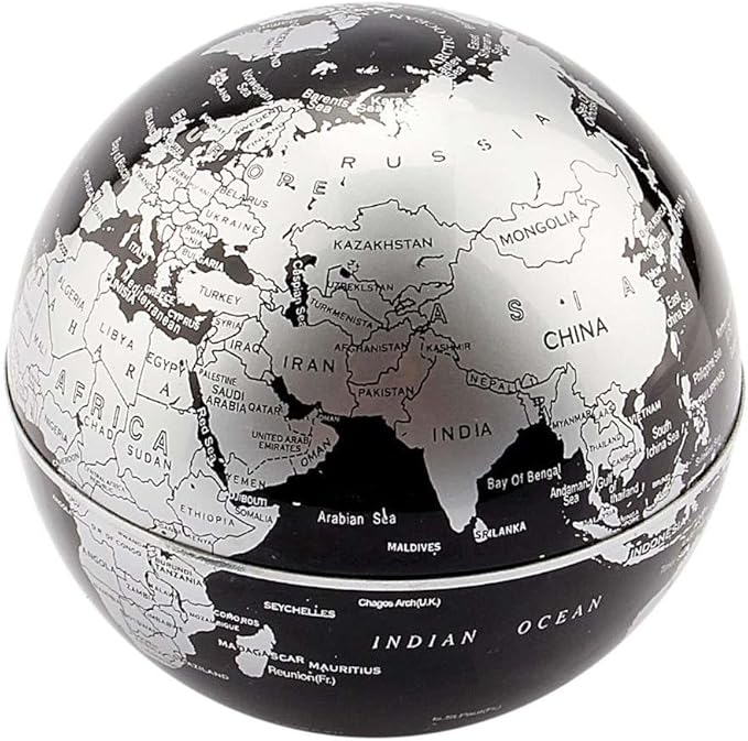 Magnetic Levitation Floating Globe 3 inch with LED Lights C Shape World Map for Desk Decoration